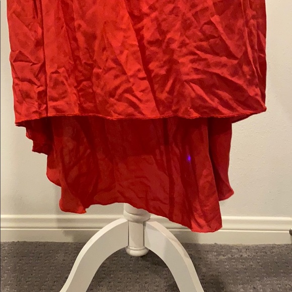 NWT soft red color high/low halter dress - Picture 2 of 3